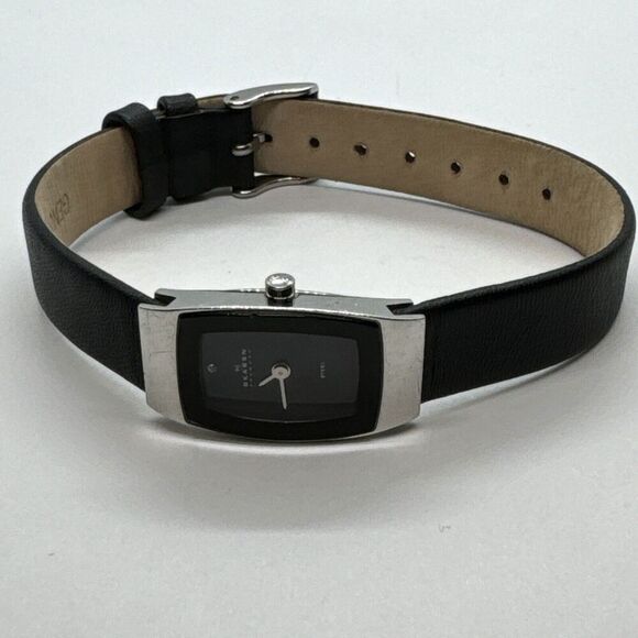 Skagen 271SSLB Women's Black Leather Analog Dial Quartz Genuine Watch JNA552 - Picture 5 of 11